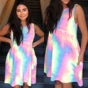 SALE❗️❗️Bubblegum tie dye dress